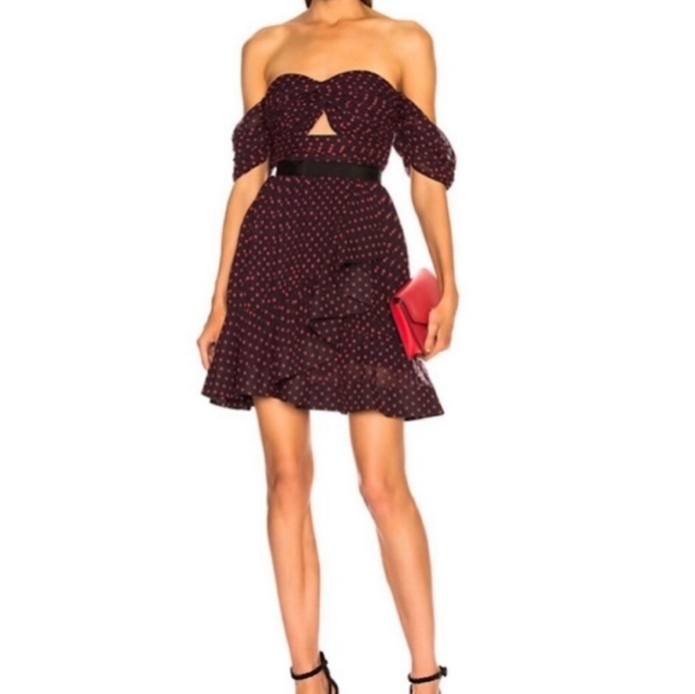 Self-Portrait Black and Red Mini Dress